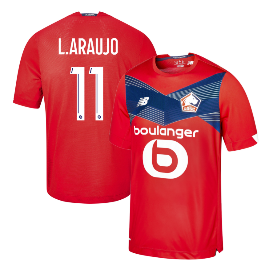 LOSC Lille Home Kit Soccer Jersey L.ARAUJO #11 2020/21